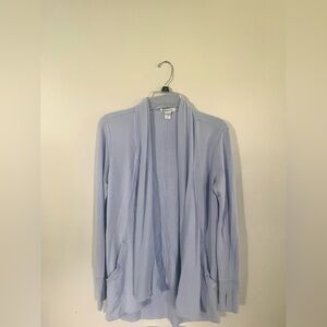 Athleta Light Blue Open-Front Draped Cardigan
